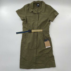 The North Face Women's Class V Dress  Olive Green Pockets Belted Waist Size XS